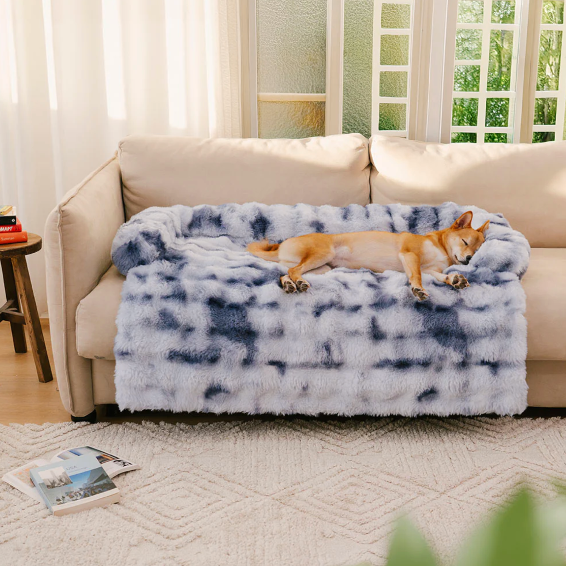 PETTIふわふわオーソペディック犬用ソファ毛布