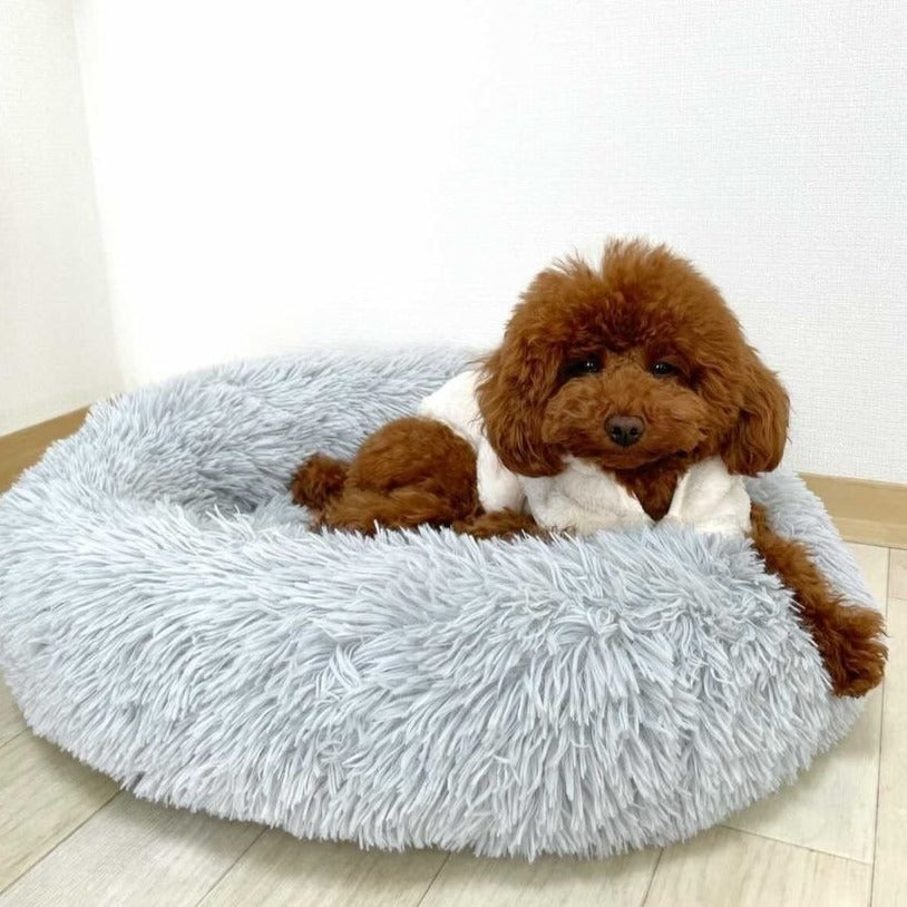 犬 ベッド ふわふわ ライトグレー