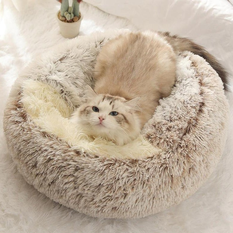 落ち着きのある猫用ベッド 茶色