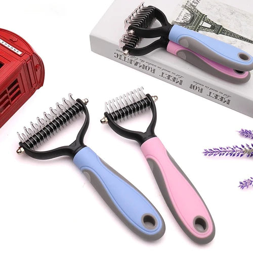 ペット用プレミアムヘアブラシ&マッサージブラシ
