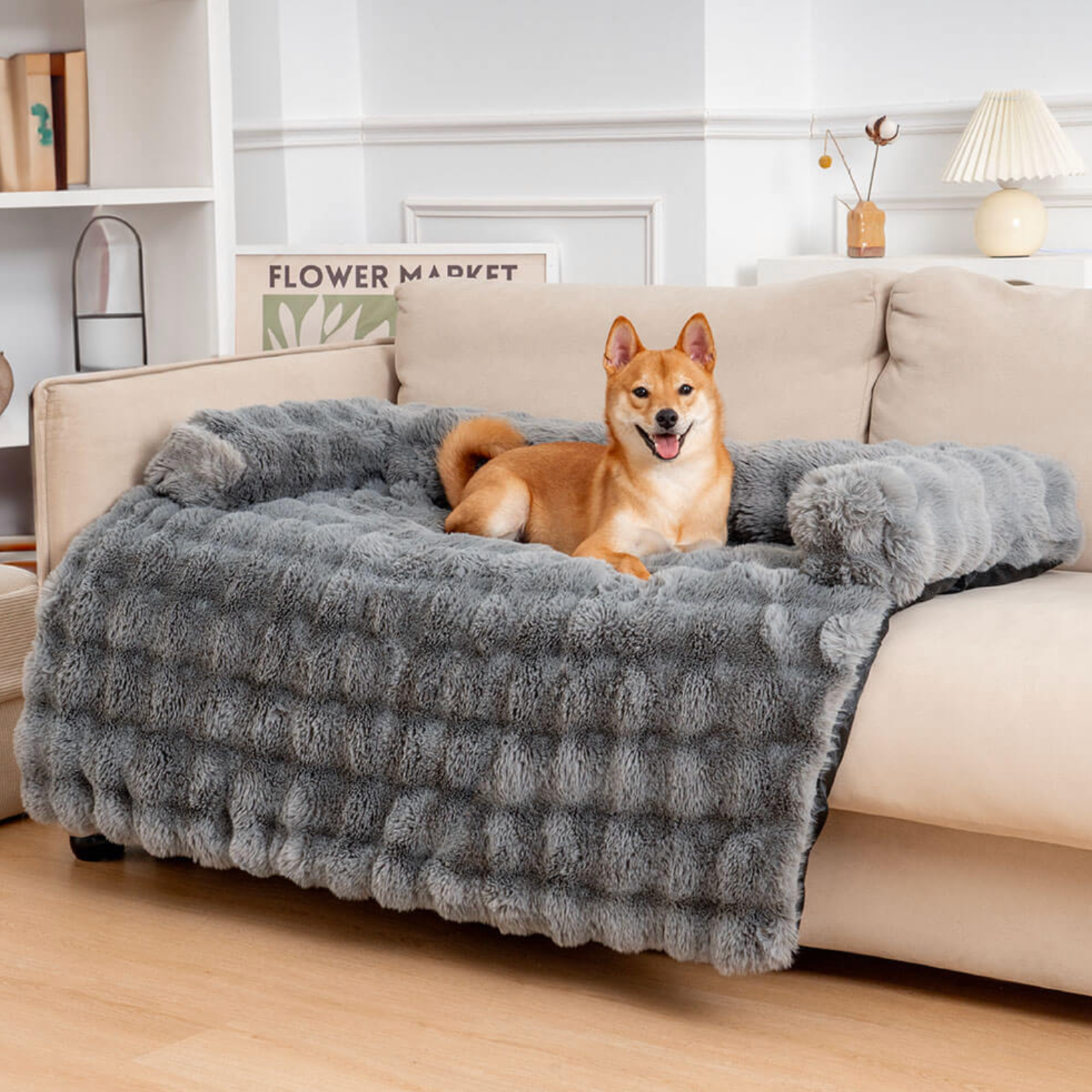 PETTIふわふわオーソペディック犬用ソファ毛布