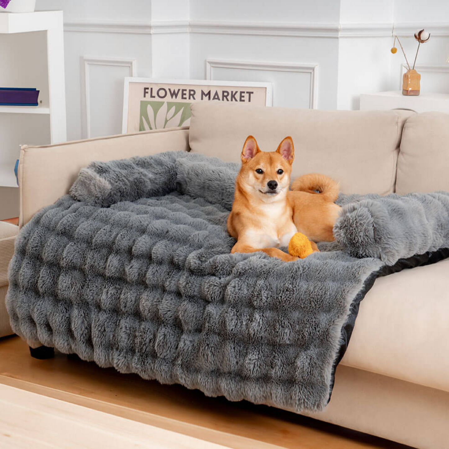PETTIふわふわオーソペディック犬用ソファ毛布