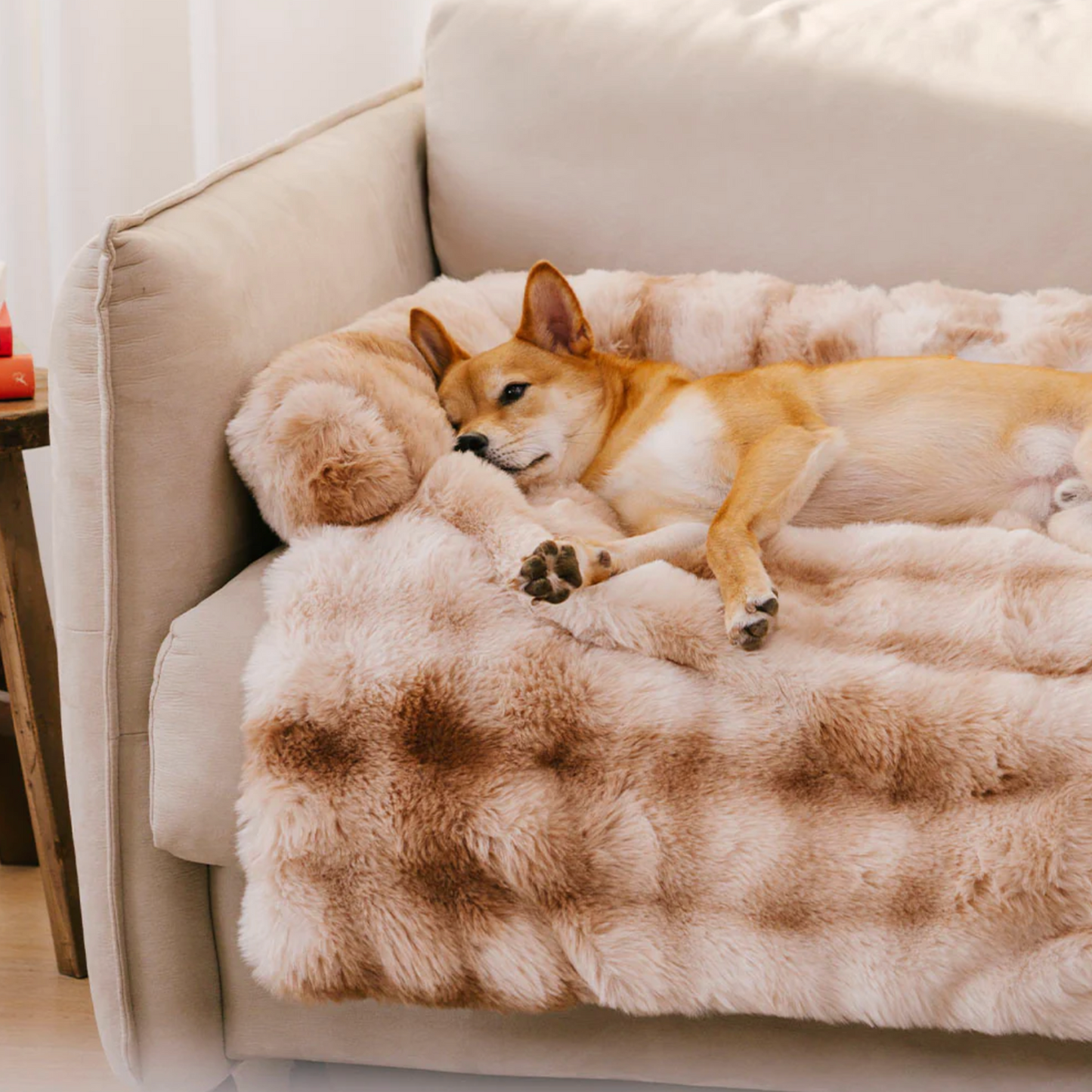 PETTIふわふわオーソペディック犬用ソファ毛布